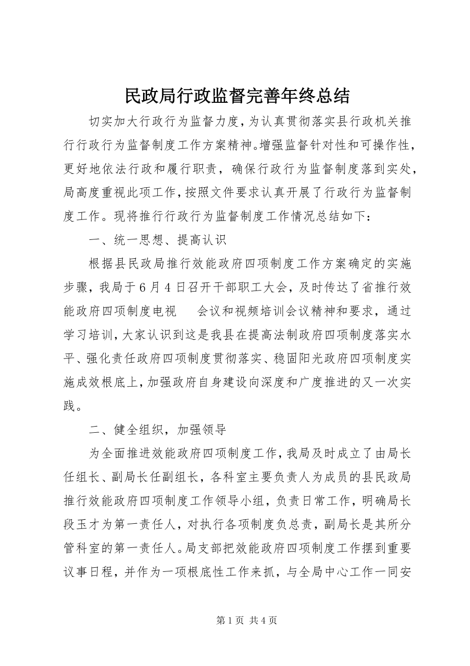 2023年民政局行政监督完善终总结.docx_第1页