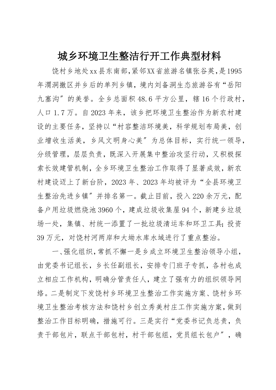 2023年城乡环境卫生整洁行动工作典型材料.docx_第1页