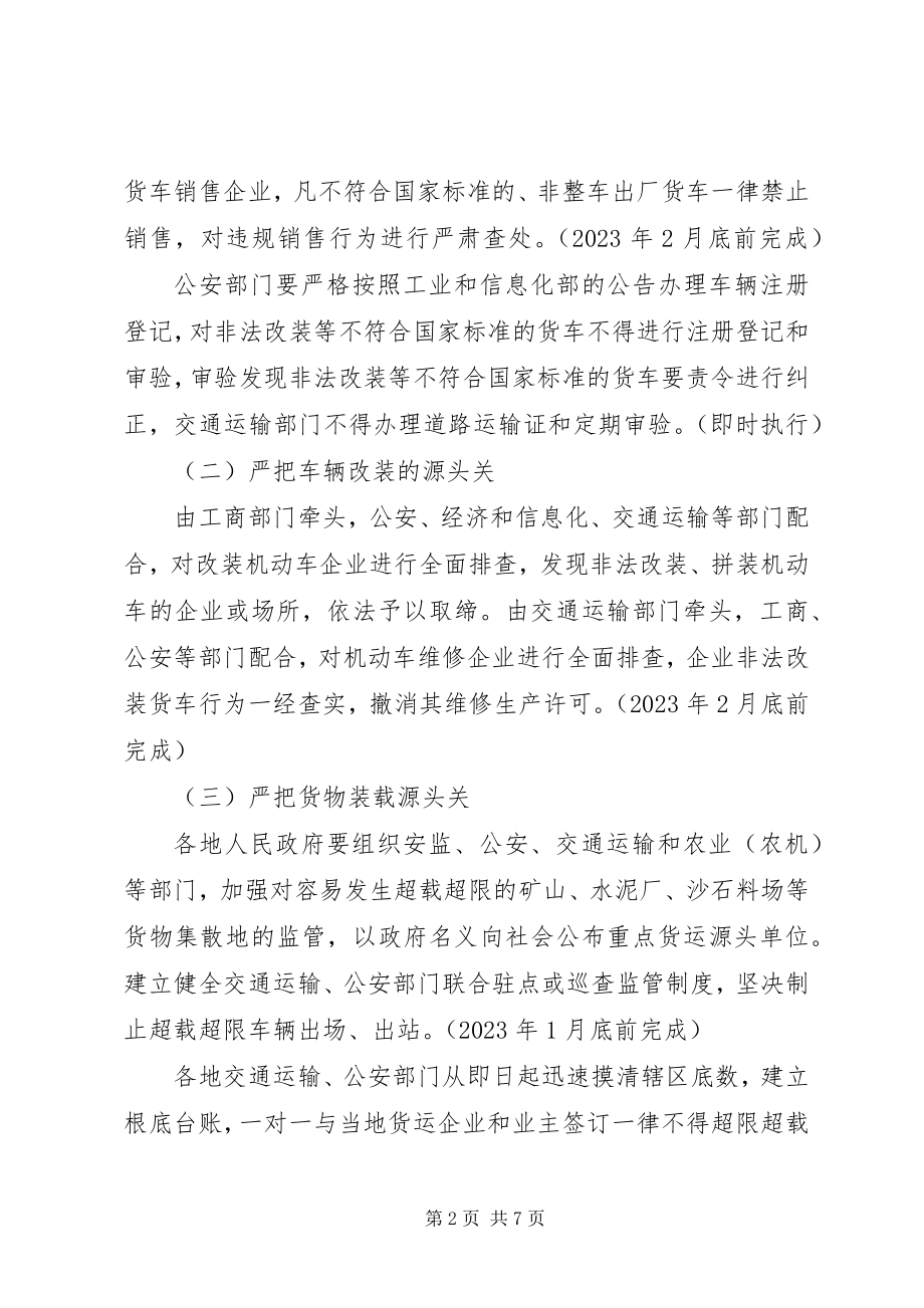 2023年XX省开展车辆超限超载治理工作实施方案新编.docx_第2页