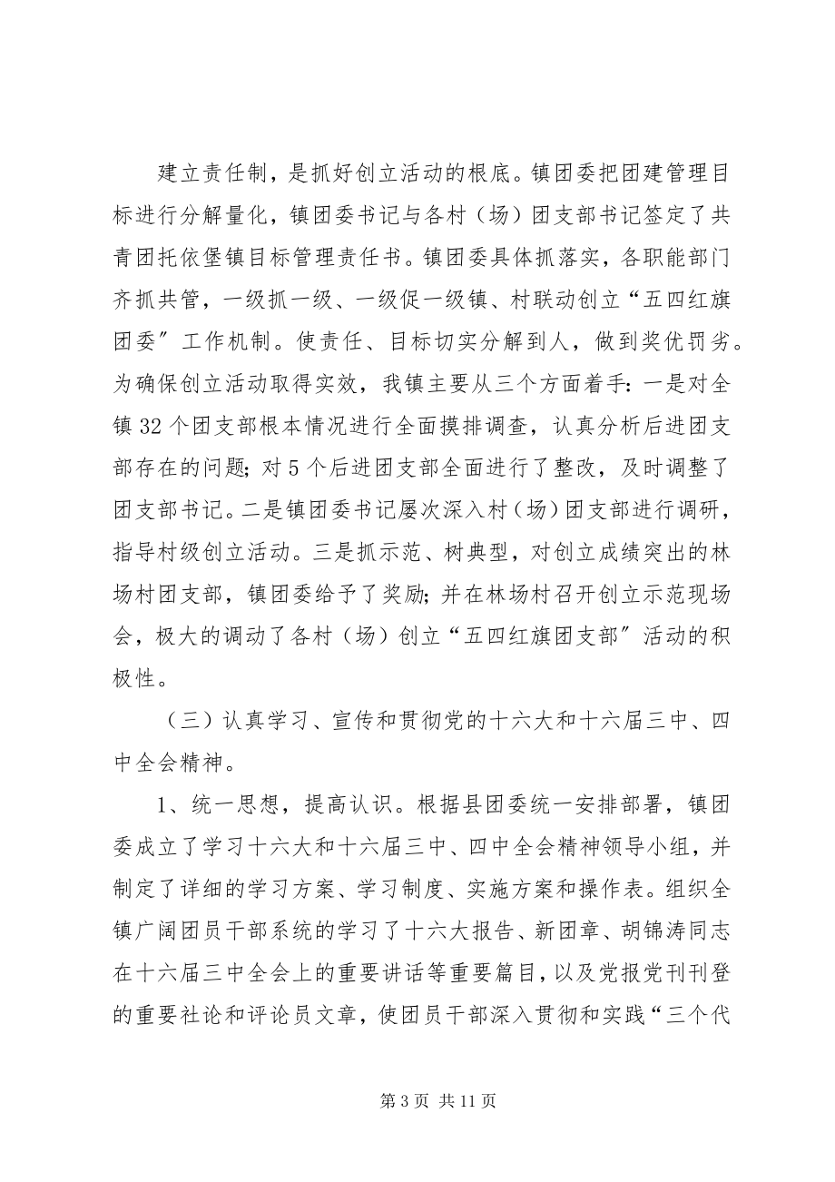 2023年团委活动汇报材料X镇创建“五四红旗”团委汇报材料.docx_第3页