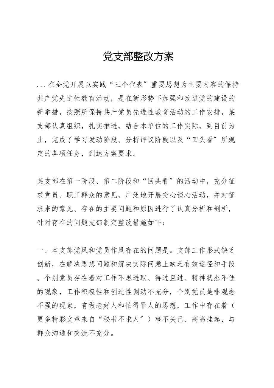 2023年党支部整改方案 2.doc_第1页