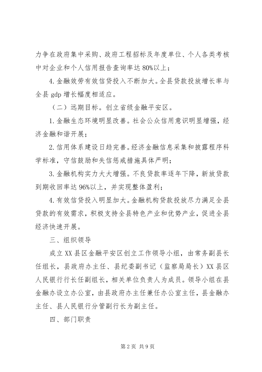 2023年XX县区金融安全区创建工作实施方案新编.docx_第2页