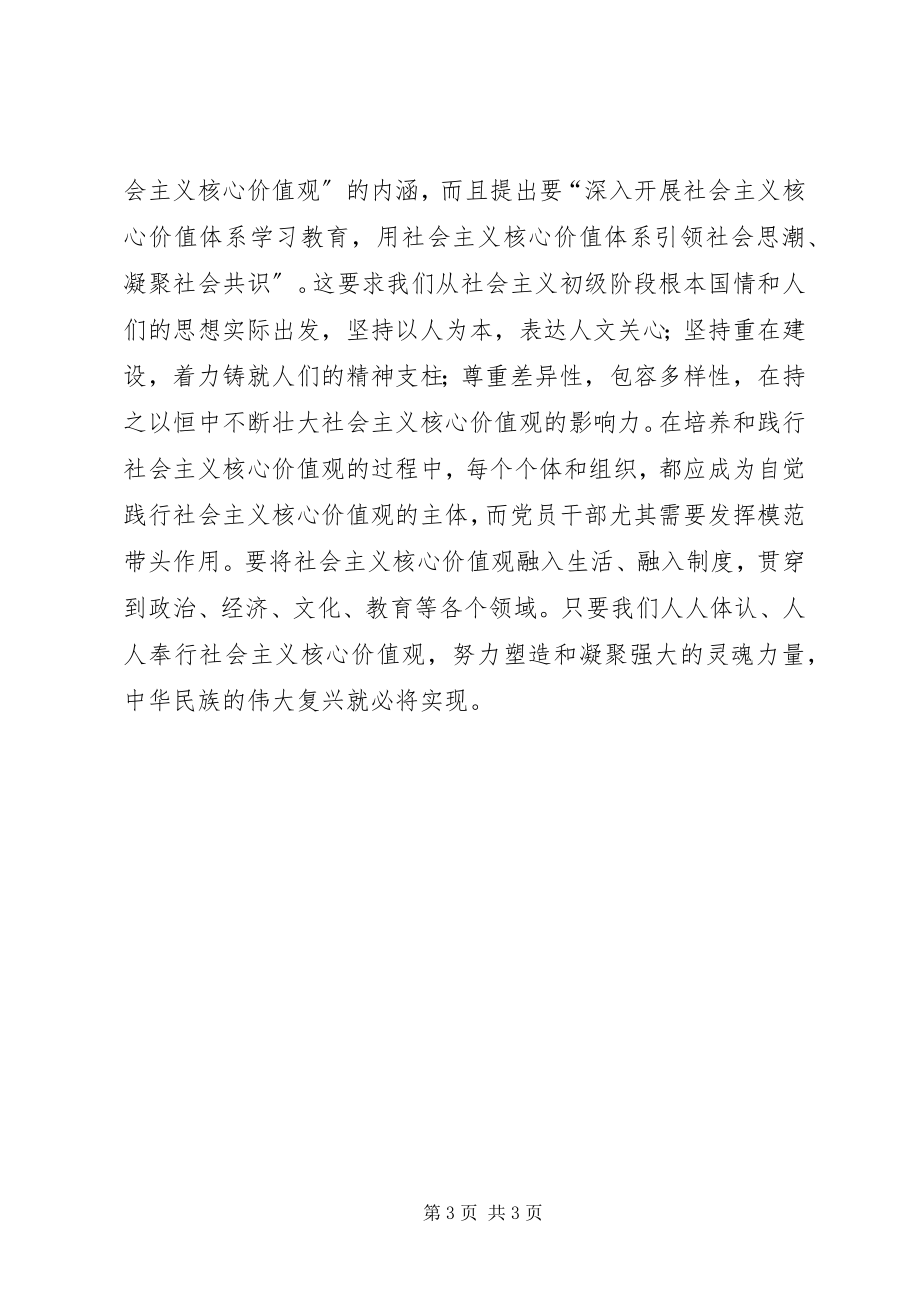 2023年学习贯彻党的十八大精神民主生活会讲话材料核心价值观塑造民族魂.docx_第3页