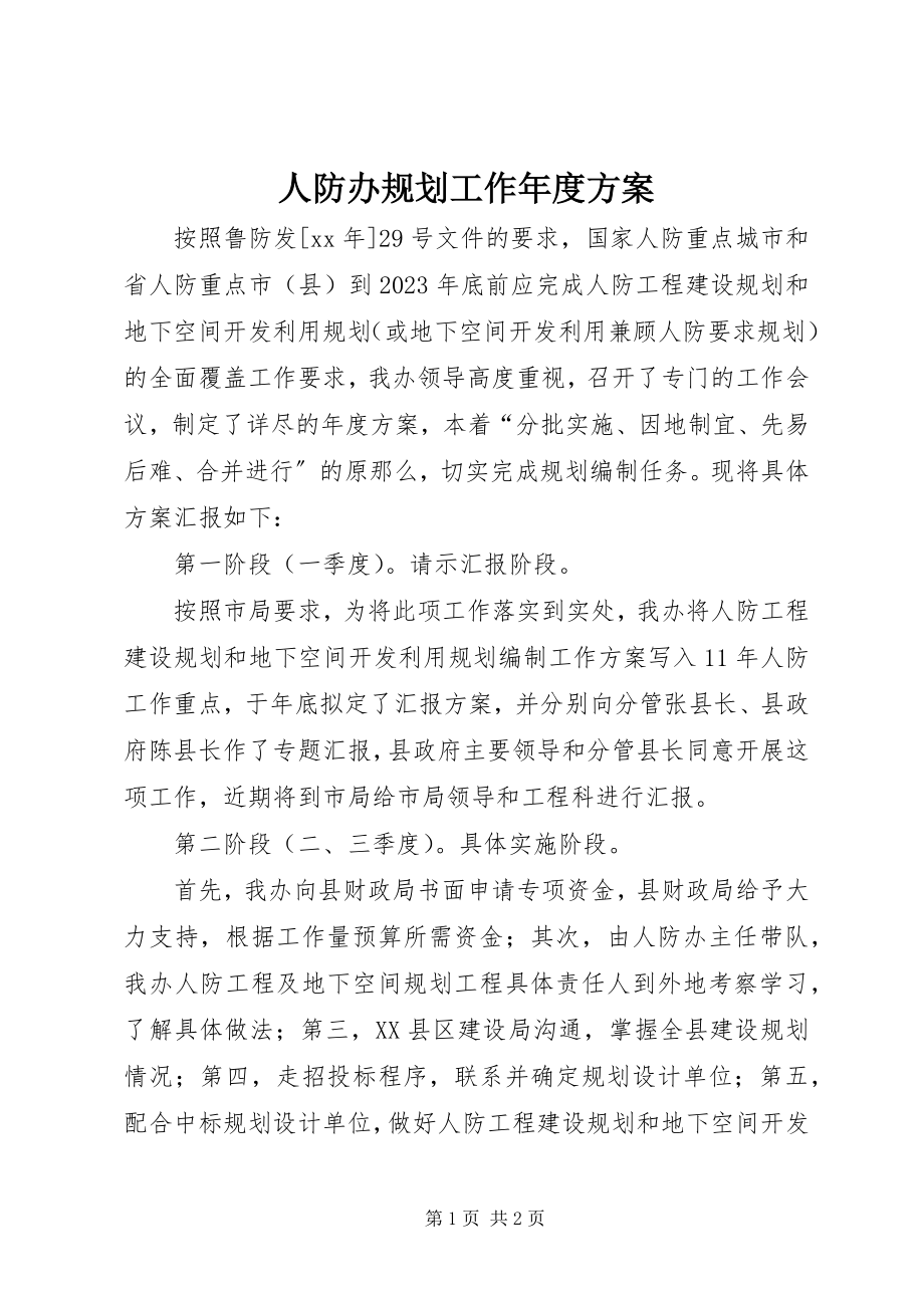 2023年人防办规划工作年度计划.docx_第1页