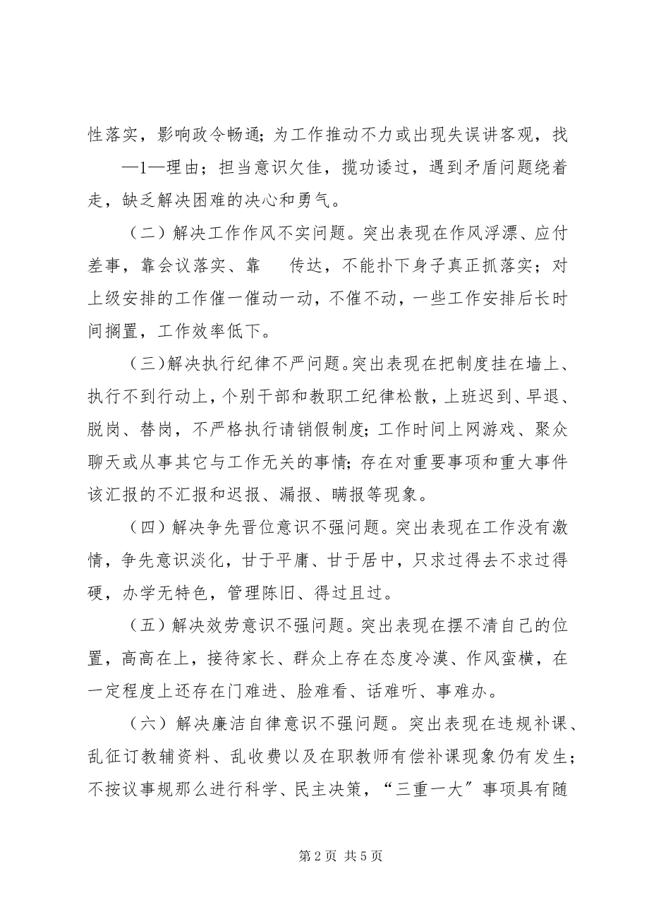 2023年申屯中心校作风纪律集中整顿活动方案.docx_第2页