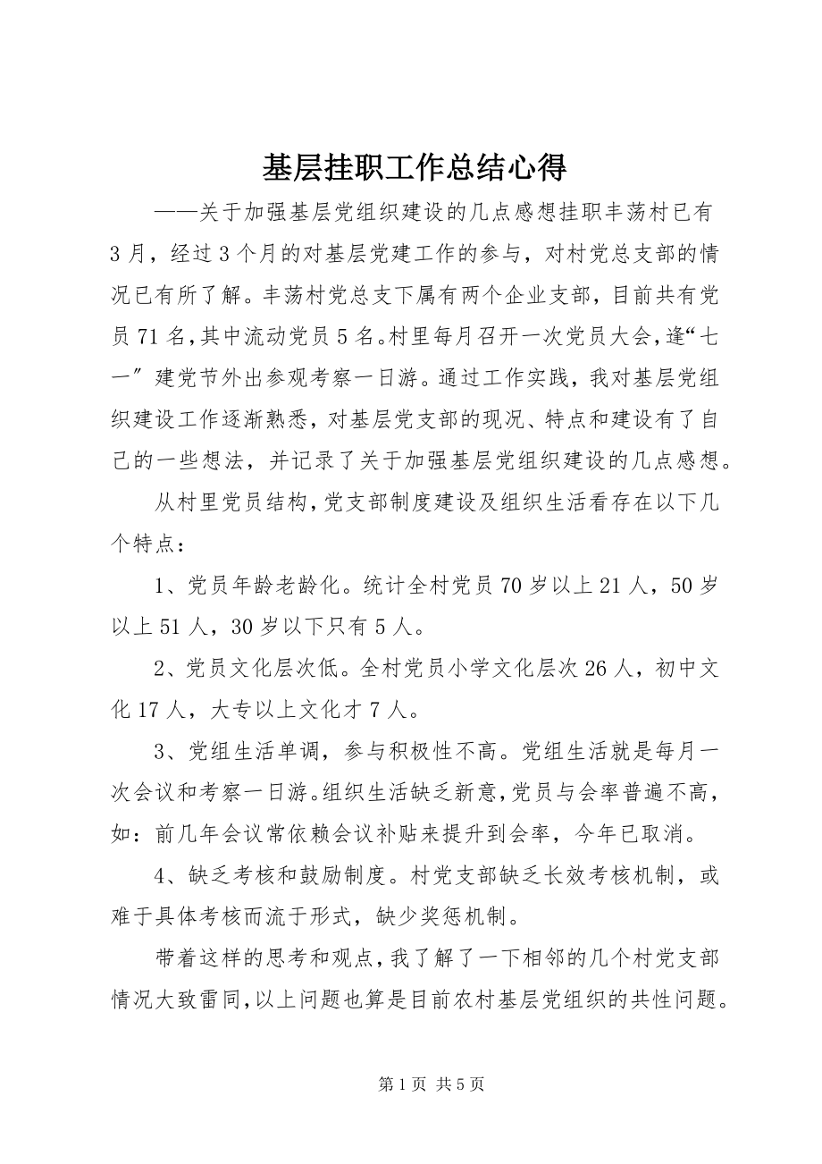 2023年基层挂职工作总结心得.docx_第1页