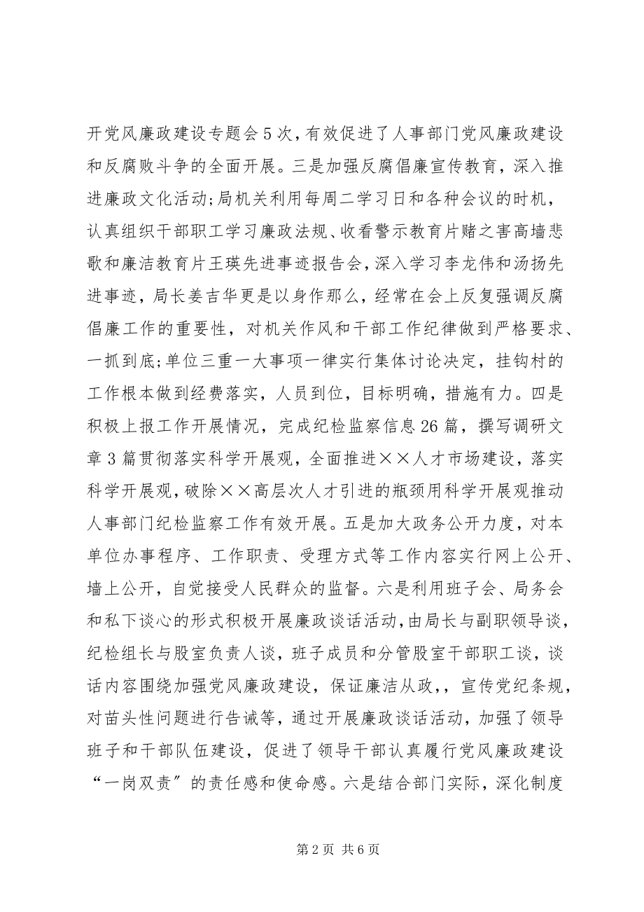 2023年人事局党风廉政建设责任制工作总结.docx_第2页