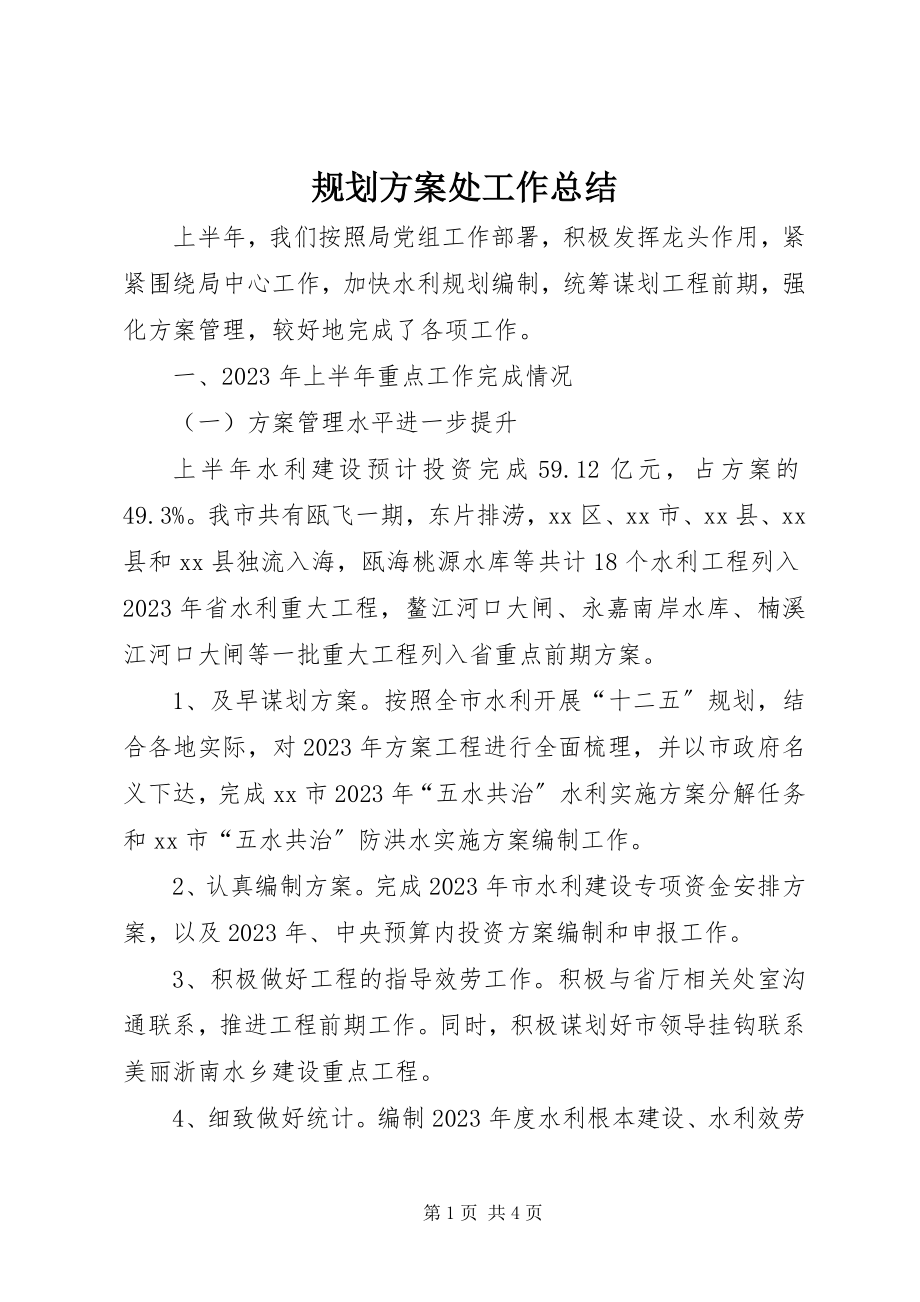 2023年规划计划处工作总结.docx_第1页