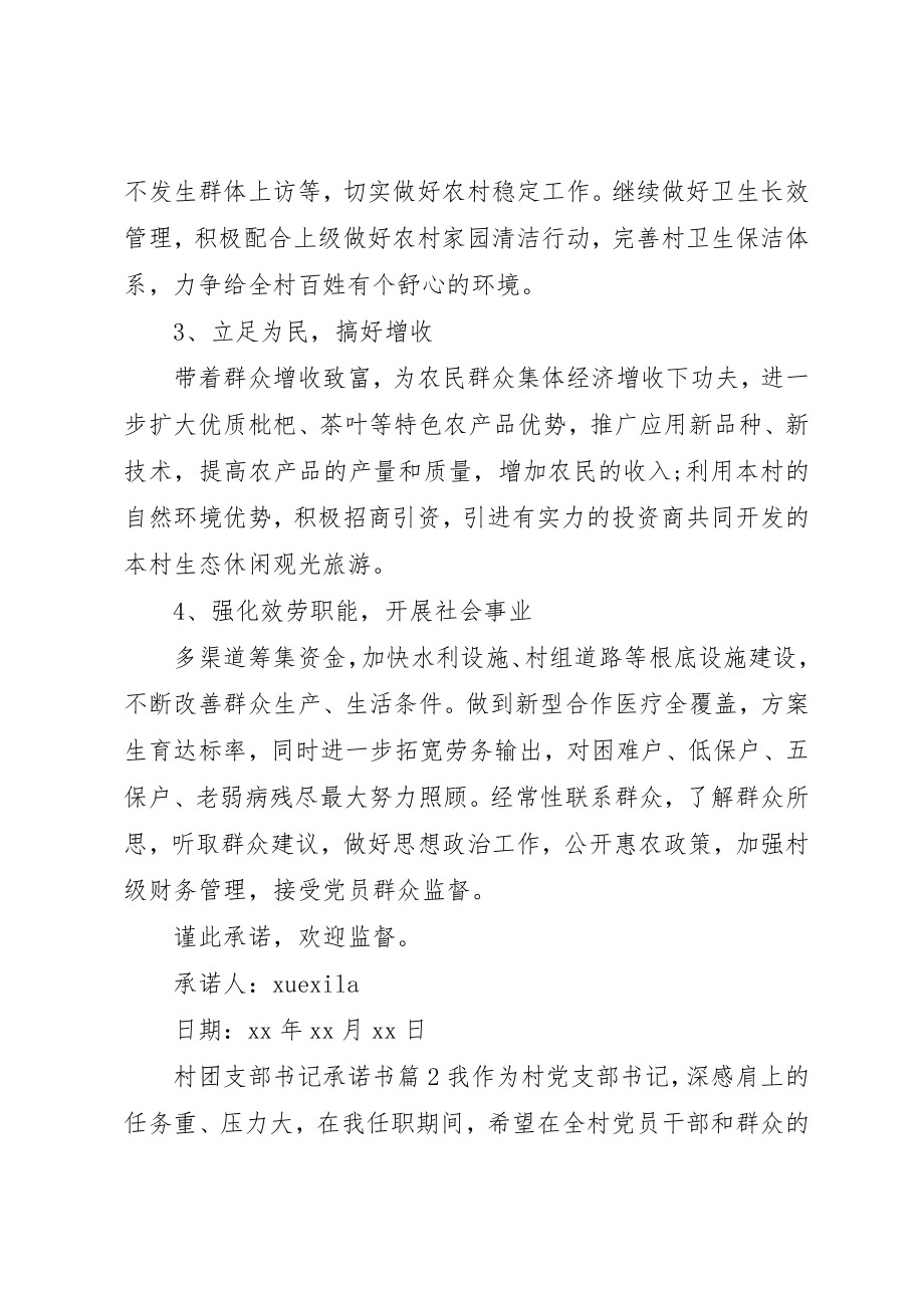 2023年村团支部书记承诺书新编.docx_第2页