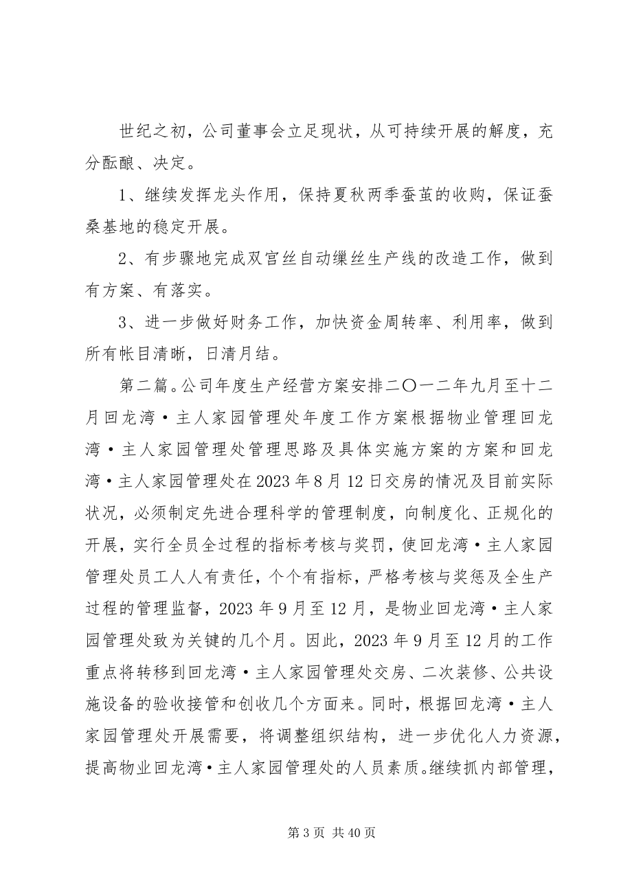 2023年公司年度生产经营计划安排样例5.docx_第3页