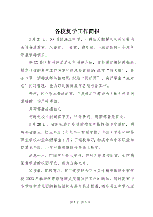 2023年各校复学工作简报.docx