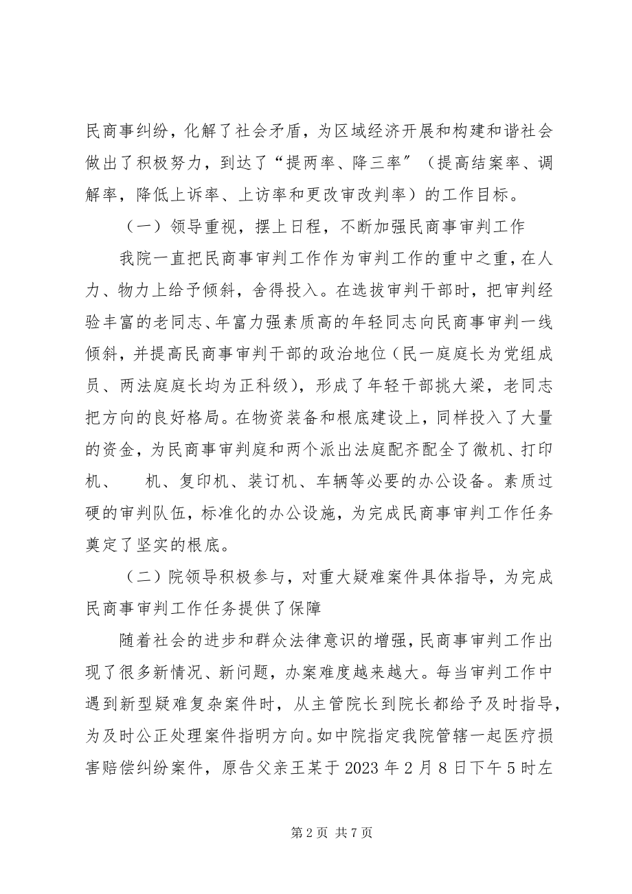 2023年区人民法院关于民商事审判工作情况汇报.docx_第2页