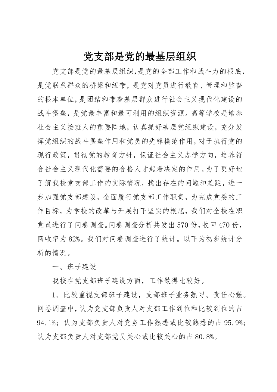 2023年党支部是党的最基层组织.docx_第1页