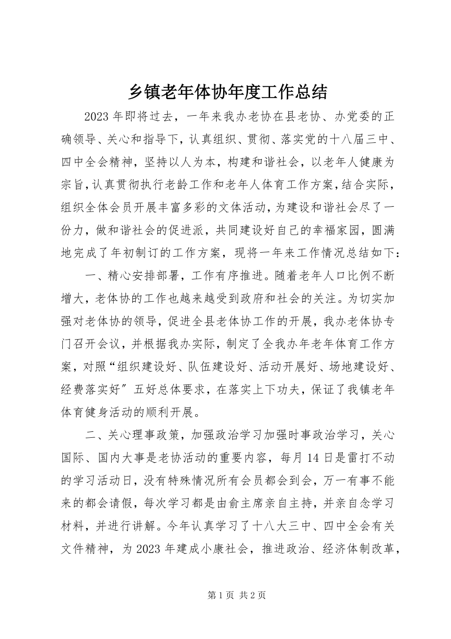 2023年乡镇老年体协年度工作总结.docx_第1页