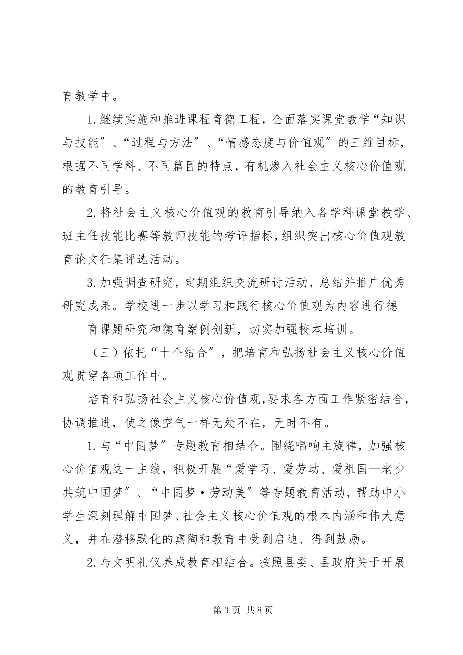 2023年中学培育和践行社会主义核心价值观教育活动实施方案.docx_第3页