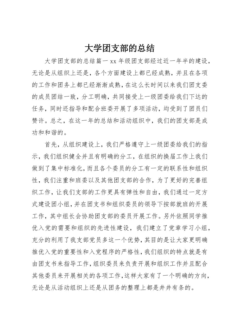 2023年大学团支部的总结.docx_第1页