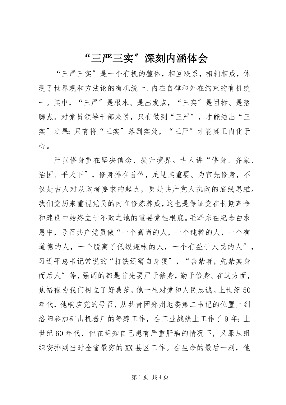 2023年三严三实深刻内涵体会.docx_第1页