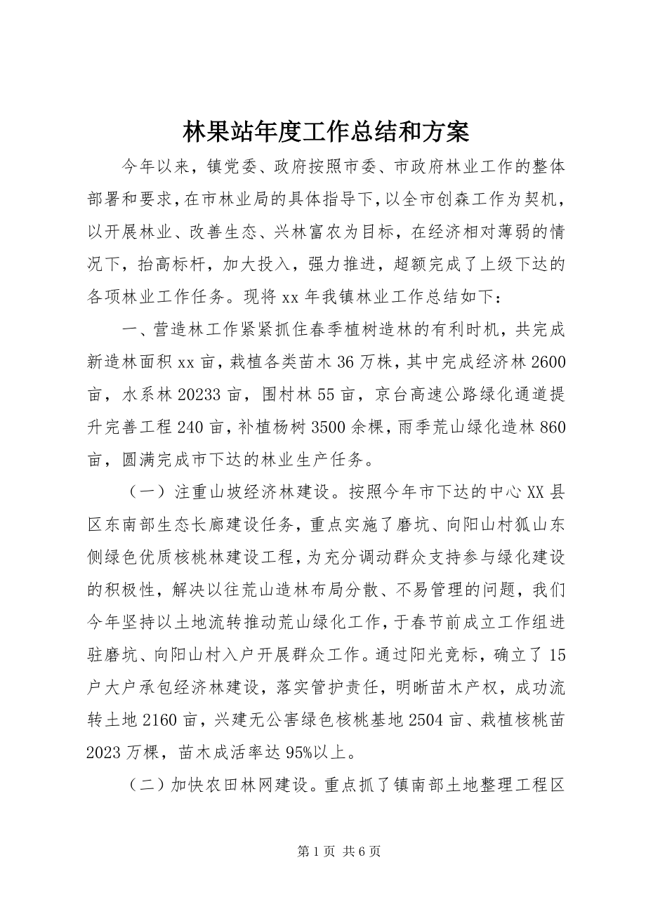 2023年林果站度工作总结和计划.docx_第1页