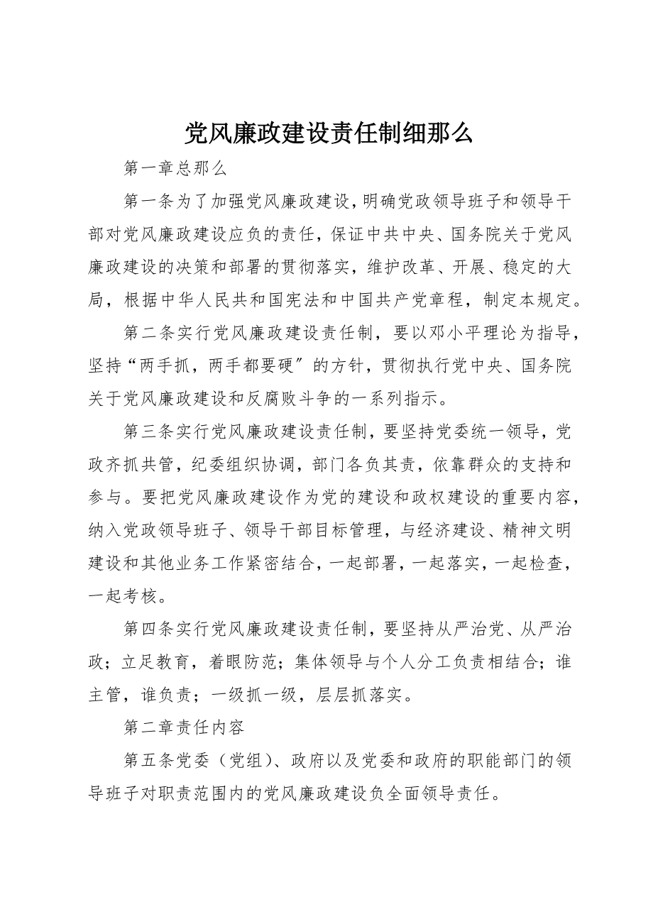 2023年党风廉政建设责任制细则.docx_第1页