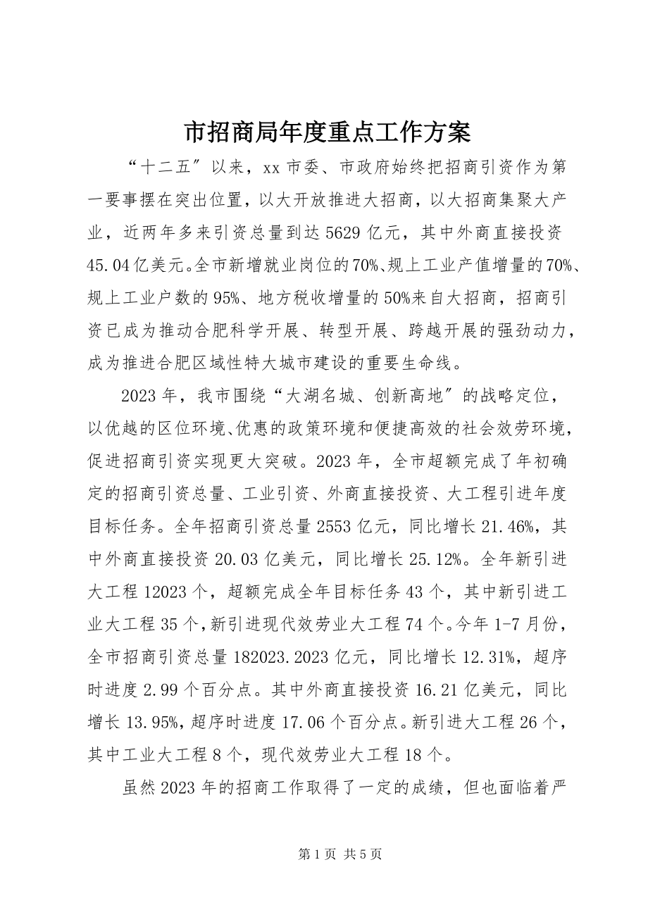 2023年市招商局年度重点工作计划.docx_第1页