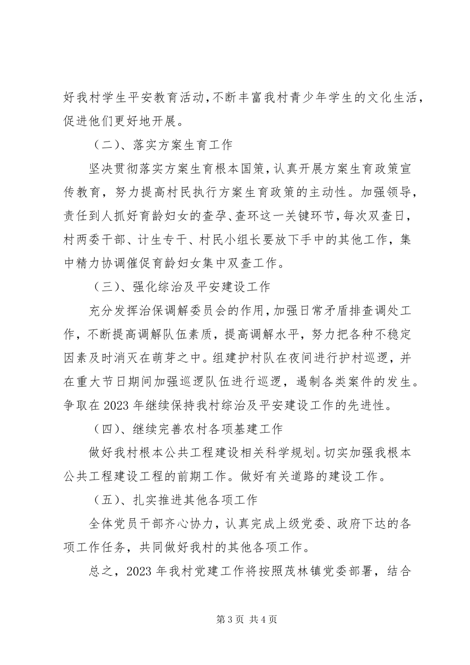 2023年党支部度工作计划表格[农村党支部度工作计划.docx_第3页