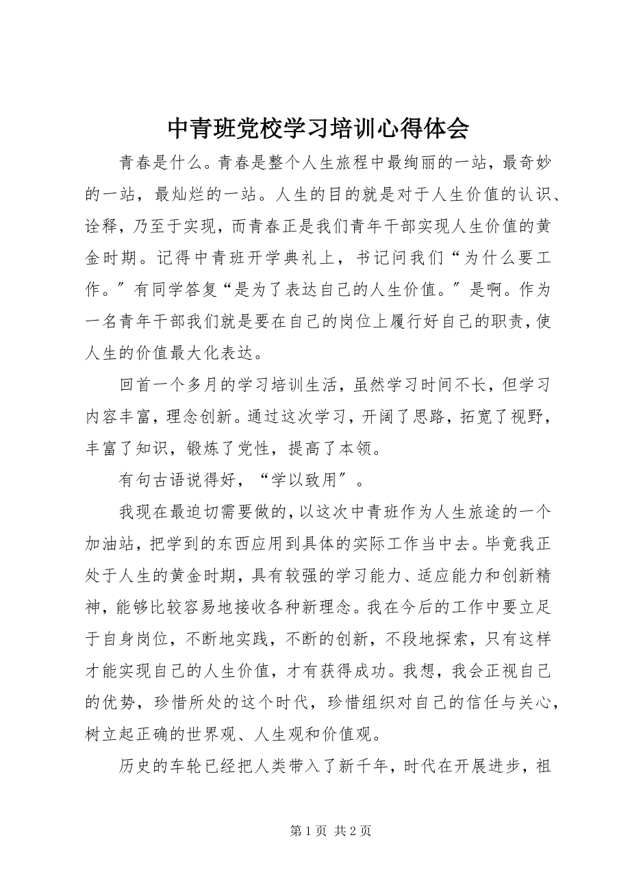 2023年中青班党校学习培训心得体会.docx_第1页