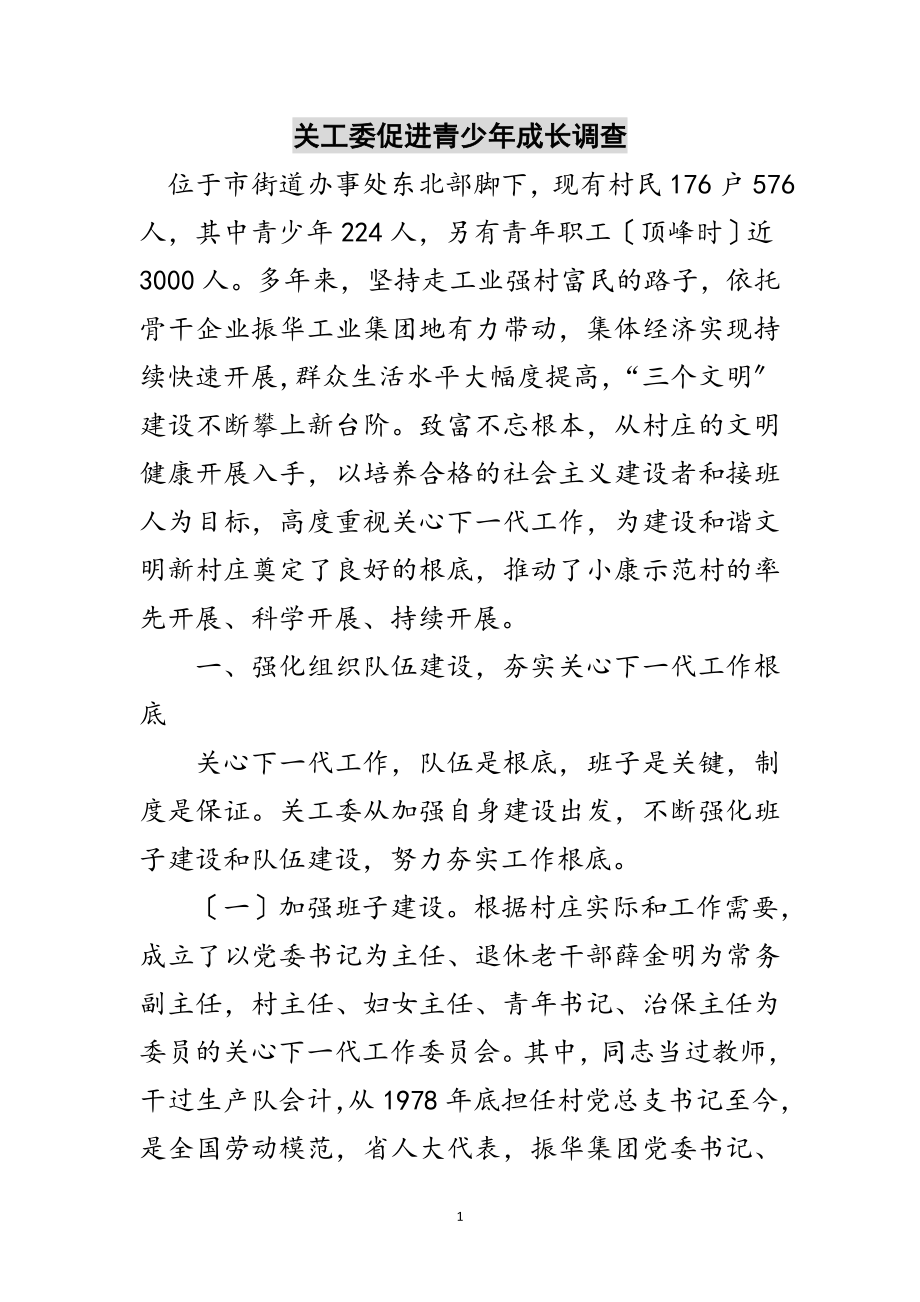 2023年关工委促进青少年成长调查范文.doc_第1页