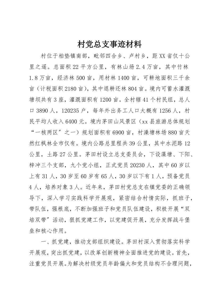 2023年村党总支事迹材料新编.docx_第1页