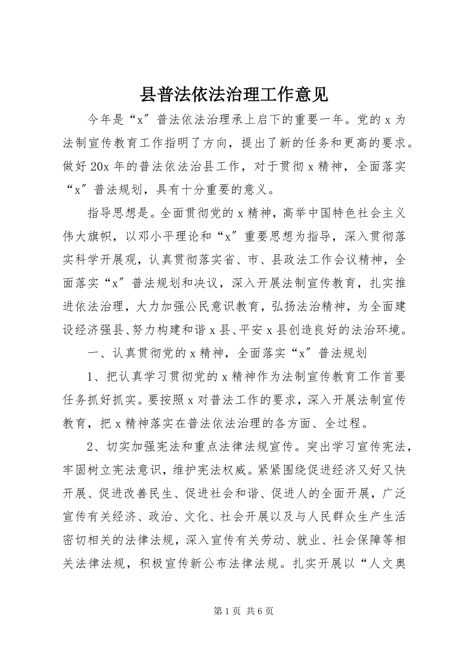 2023年县普法依法治理工作意见.docx_第1页