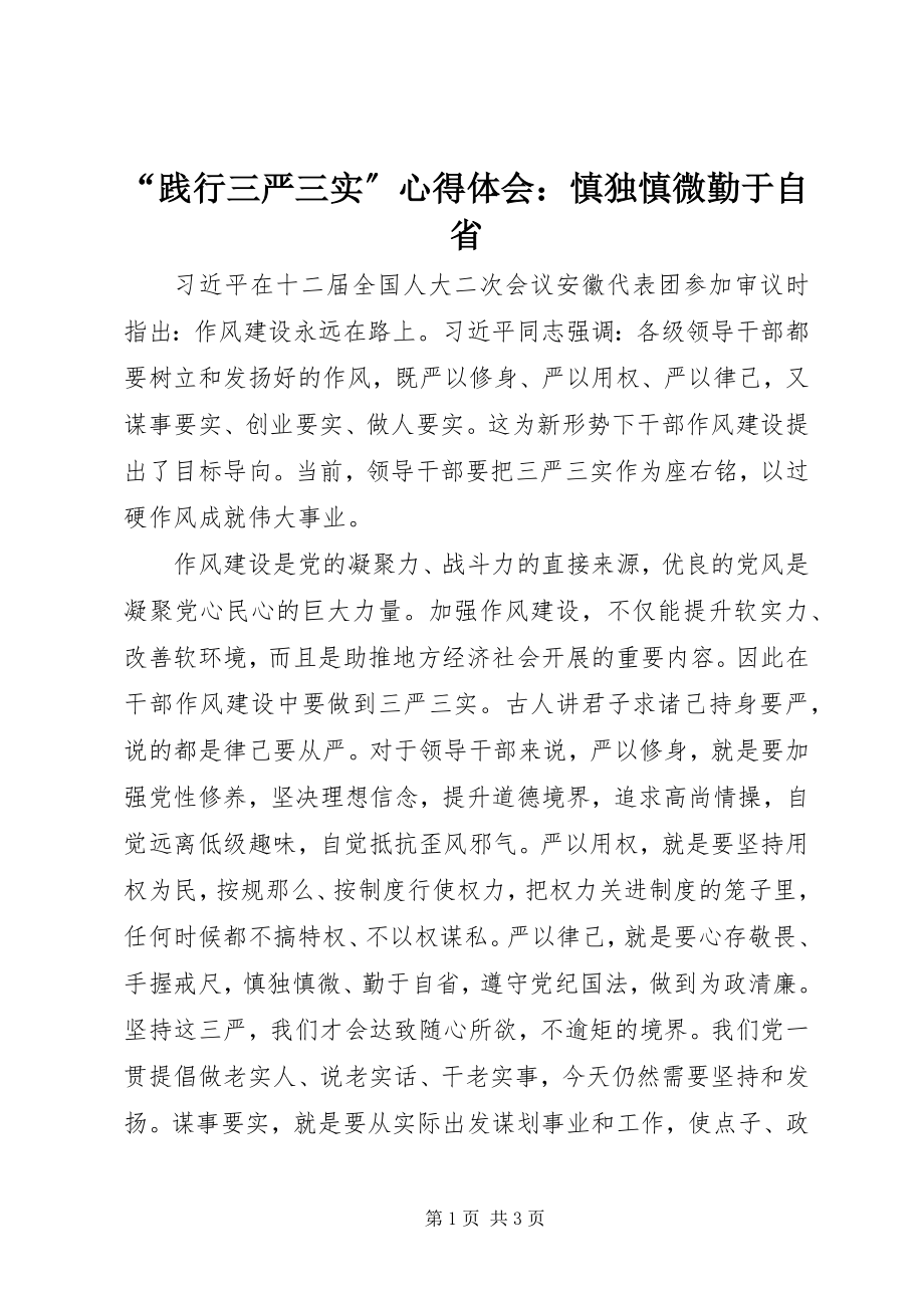 2023年“践行三严三实”心得体会慎独慎微勤于自省.docx_第1页