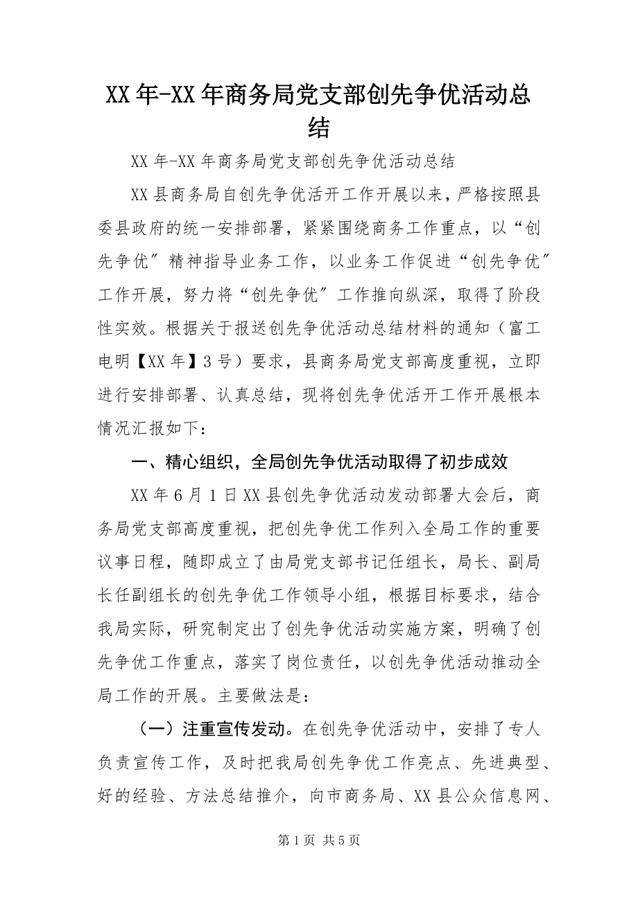 2023年商务局党支部创先争优活动总结.docx_第1页