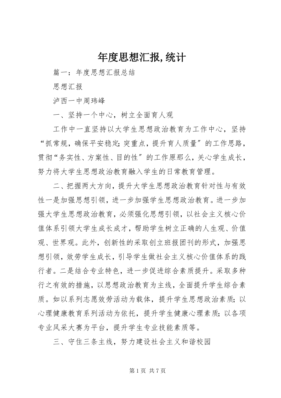 2023年思想汇报统计.docx_第1页