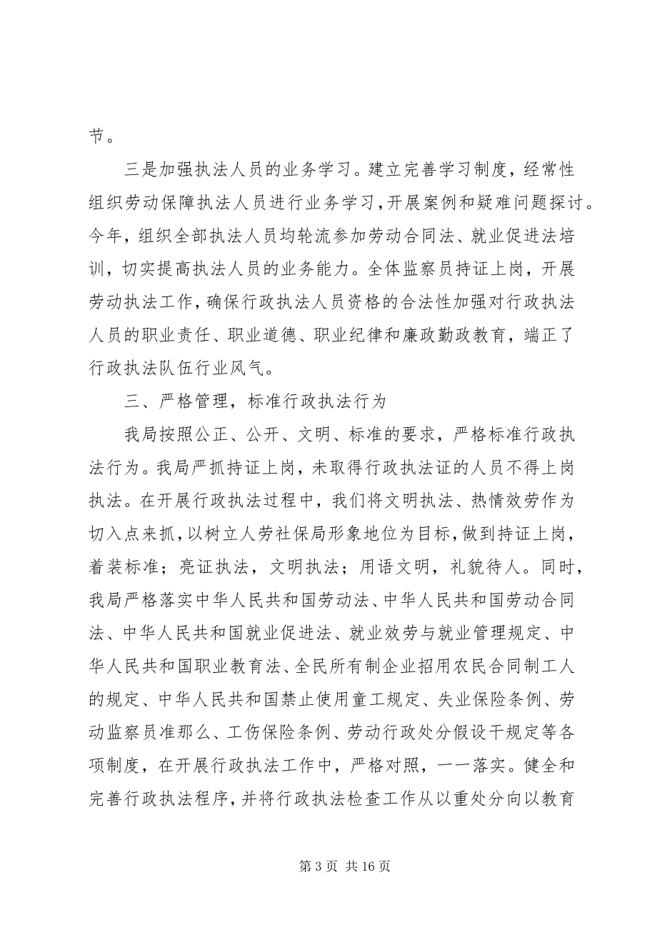 2023年人力资源和社会保障局依法行政工作总结及小结.docx_第3页