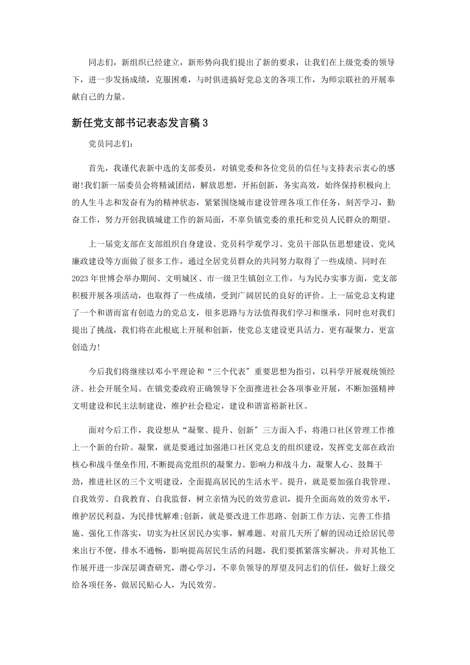 2023年新任党支部书记表态发言稿范本.docx_第3页