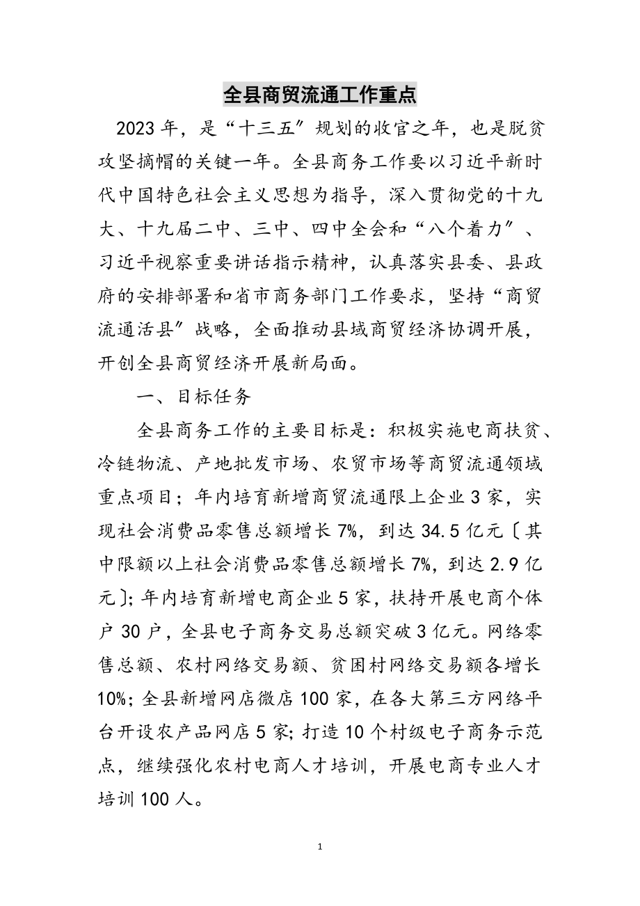 2023年全县商贸流通工作重点范文.doc_第1页