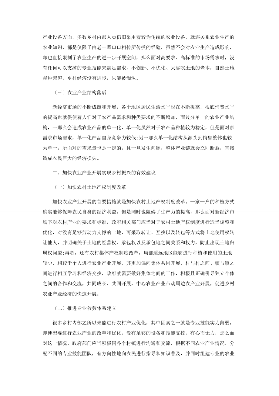 2023年加快农业产业发展实现乡村振兴的建议.docx_第2页