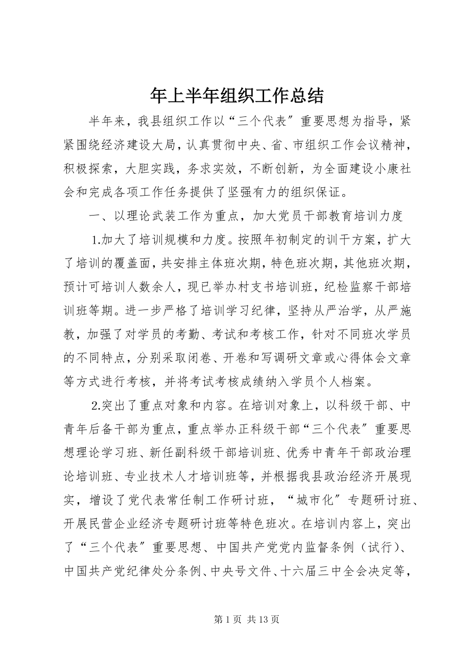 2023年上半年组织工作总结2.docx_第1页