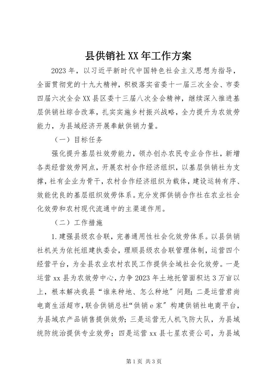 2023年县供销社工作计划3.docx_第1页