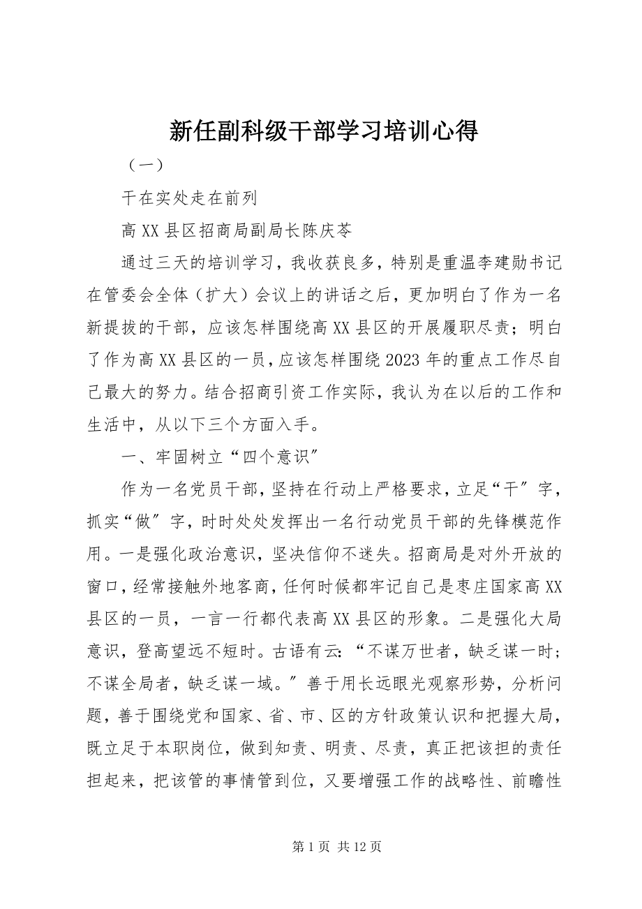 2023年新任副科级干部学习培训心得.docx_第1页