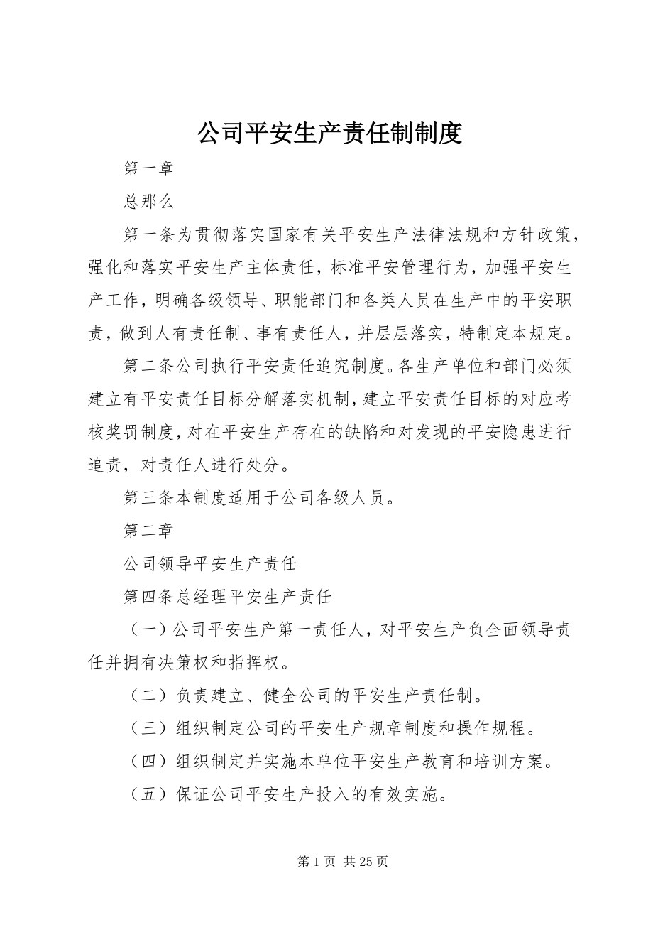 2023年公司安全生产责任制制度.docx_第1页