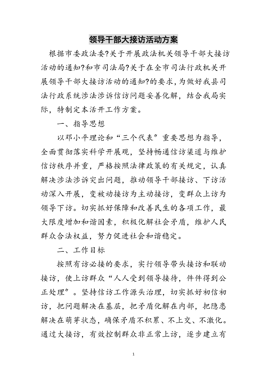 2023年领导干部大接访活动方案范文.doc_第1页