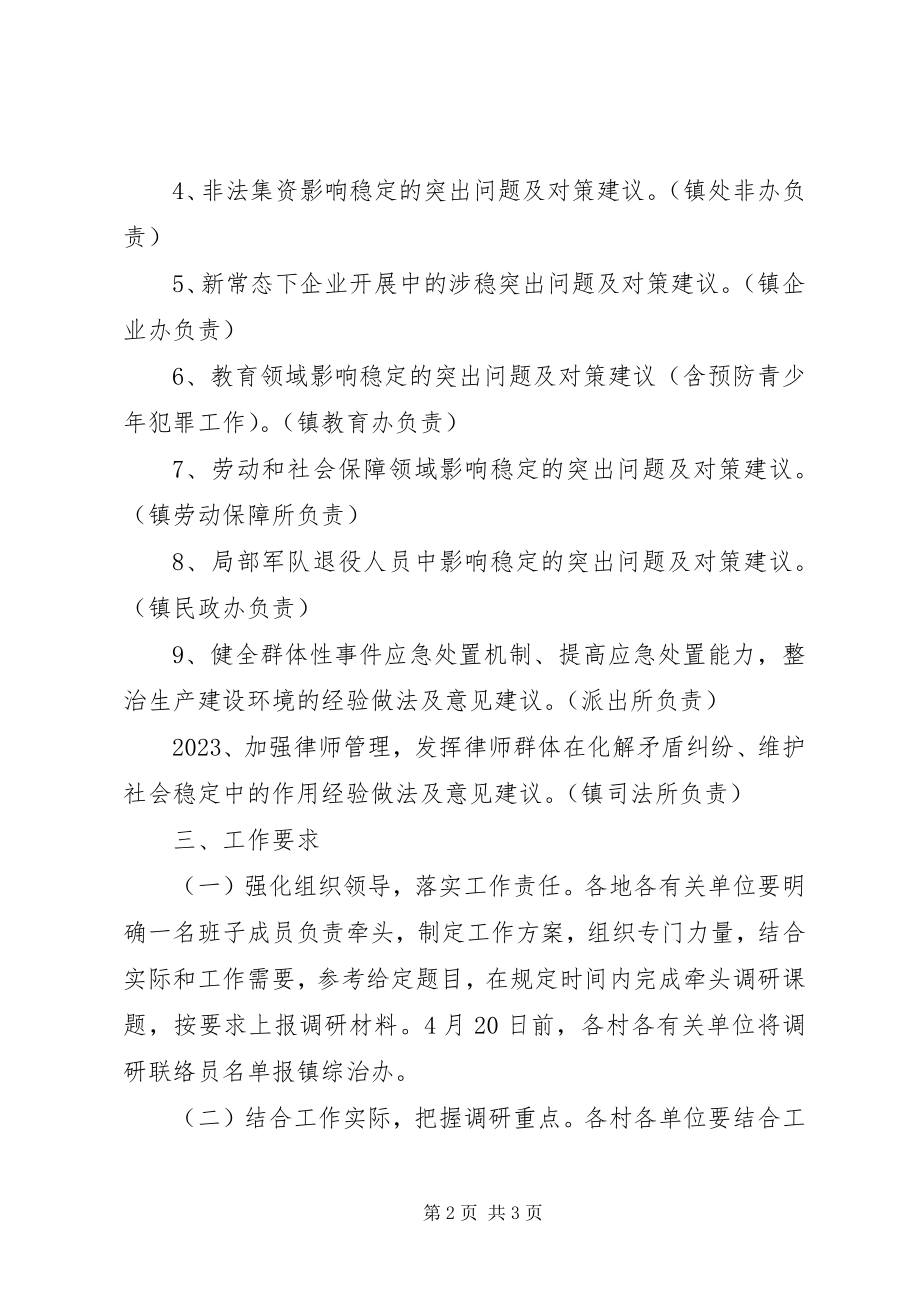 2023年X镇开展维护稳定调研活动的方案新编.docx_第2页