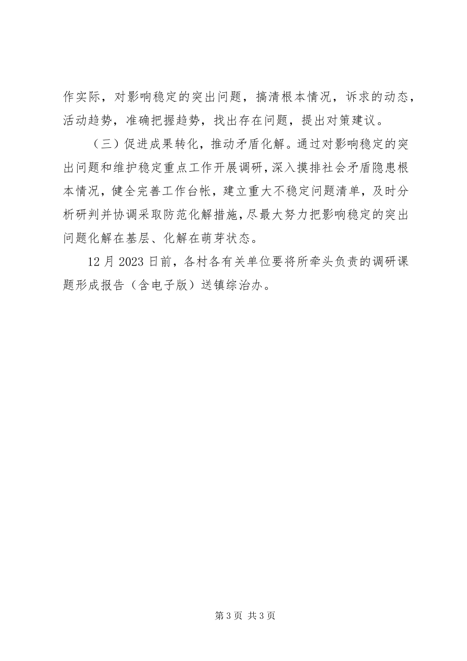 2023年X镇开展维护稳定调研活动的方案新编.docx_第3页