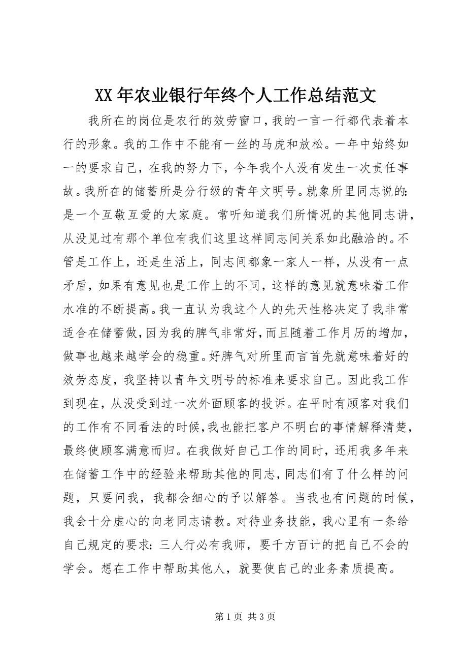 2023年农业银行终个人工作总结.docx_第1页