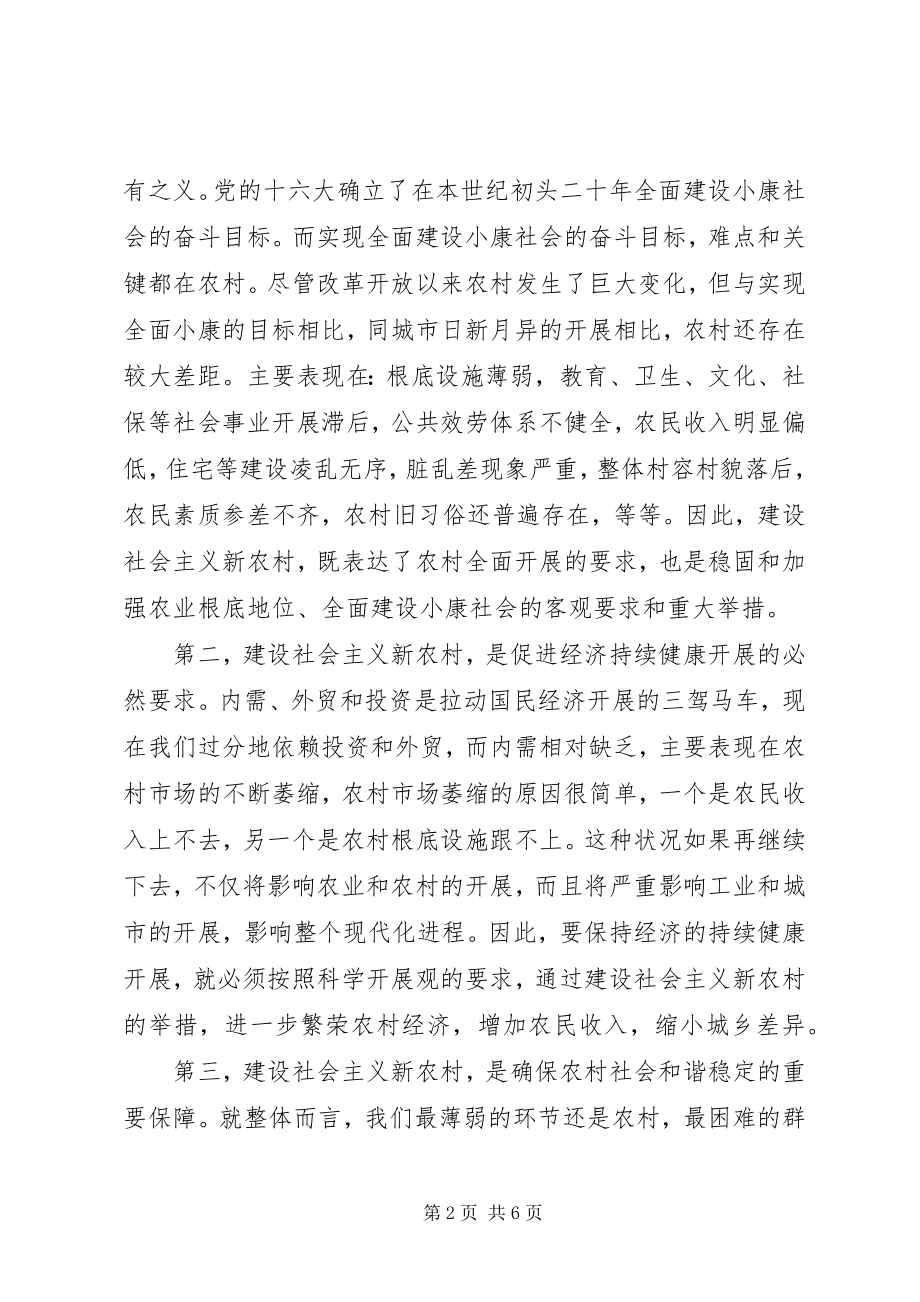 2023年调研社会主义新农村建设时会议上的致辞要点.docx_第2页