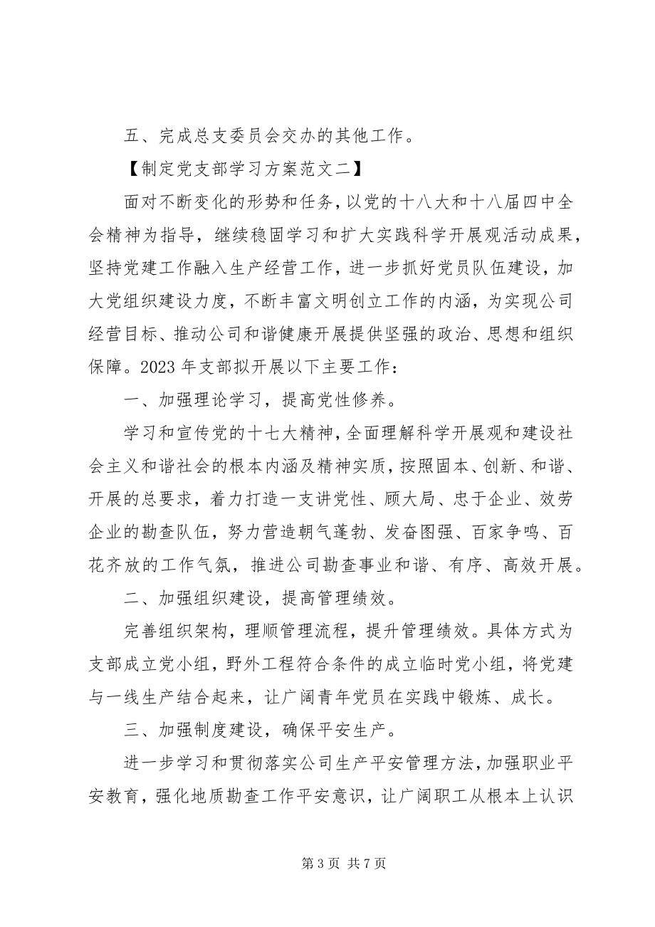 2023年制定党支部学习计划.docx_第3页