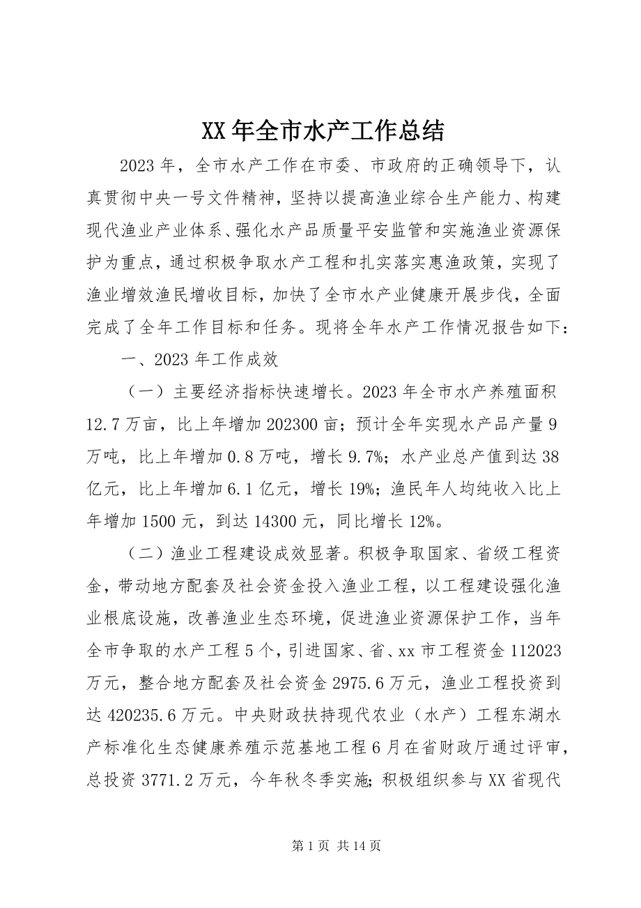 2023年全市水产工作总结.docx_第1页