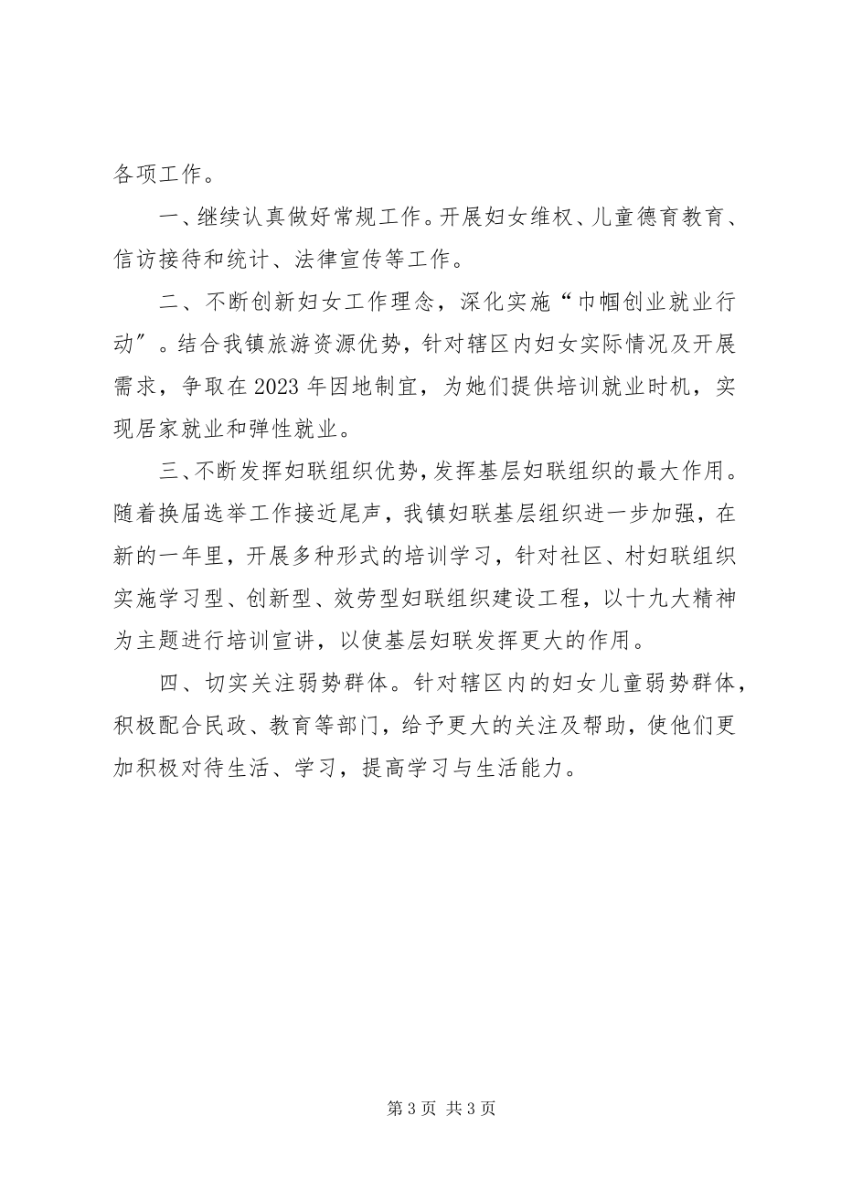 2023年镇妇联主席个人工作总结和明年工作计划.docx_第3页