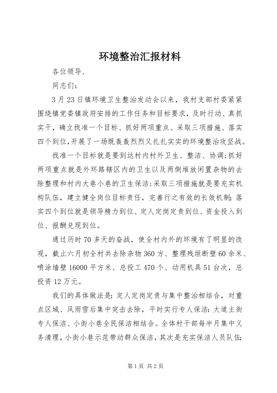 2023年环境整治汇报材料.docx_第1页