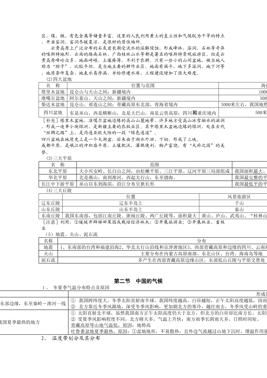 2023年高中地理中国地理复习归纳总结新人教版.docx_第3页